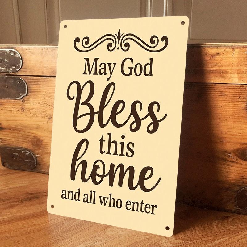 

1 piece: European retro wrought iron wall decoration, Christian faith-themed plaque, May God Bless This Home, living room/entr (as the picture,20x30cm)