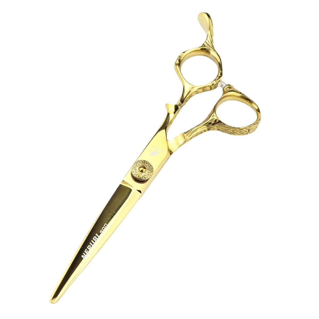 FZJ-38 Golden Bamboo Hairdressing Scissors Set: Straight, Serrated, Thinning for Salon.