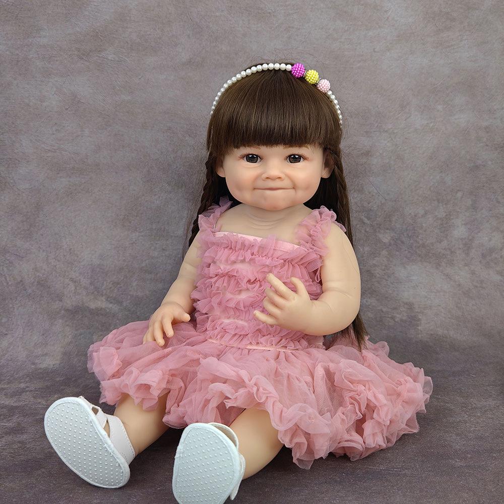 55cm Full Vinyl Baby Doll - Children's Day Gift, Reborn Companion & Bath Toy.