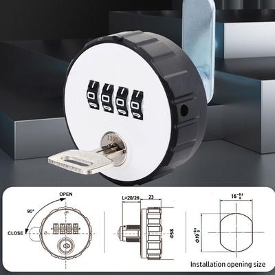 Protection Security Drawer Door Weatherproof with Key Combination Cabinet Cam Lock Drawer Lock 4 Digital Round Padlock