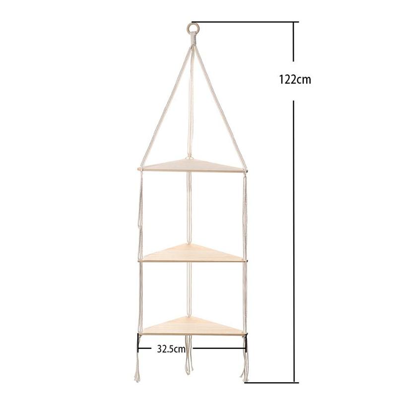 Floating Triangle Shelves Wood Stand Boho Home Decor Corner Shelf LivingRoom Bedroom Wall Hanging Decoration Shelf Display Stand