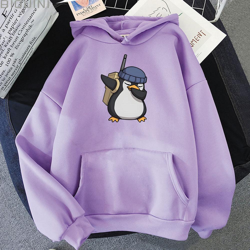 Valorant Anime High Quality Hoodies Unisex WoUnisex Cute Penguin Cartoon Print Pocket Long Sleeve Sportswear Funny Casual Clothes