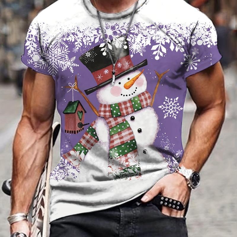 Christmas Reindeer T Shirts Santa Claus Snowman 3D Print Men Woman Streetwear T-Shirt Oversized Harajuku Kids Tops Tees Clothing