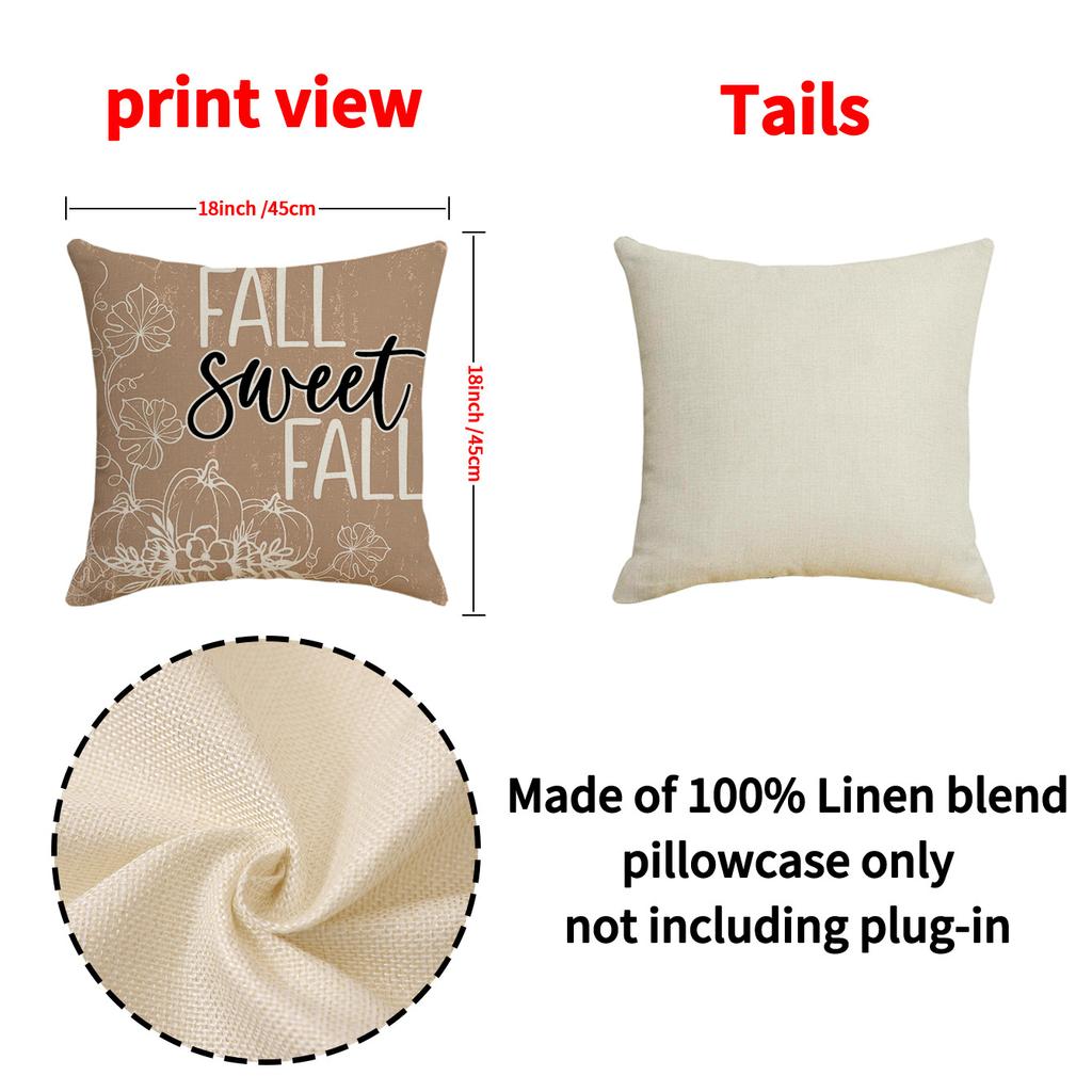 Thanksgiving Pumpkin Car Print Pillow Case Autumn Harvest Set Cushion Indoor Home Sofa Cushion