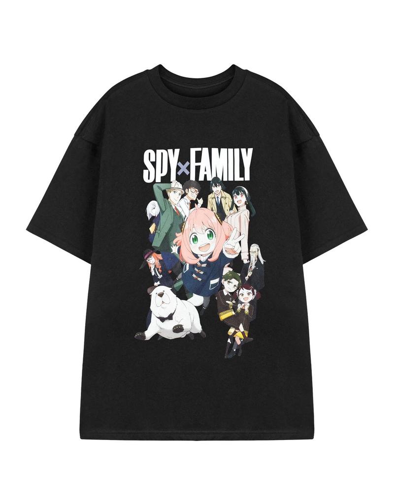 Spy Family Black Peace Short Sleeved 100% Cotton T-shirt Mens Tees Top Unisex