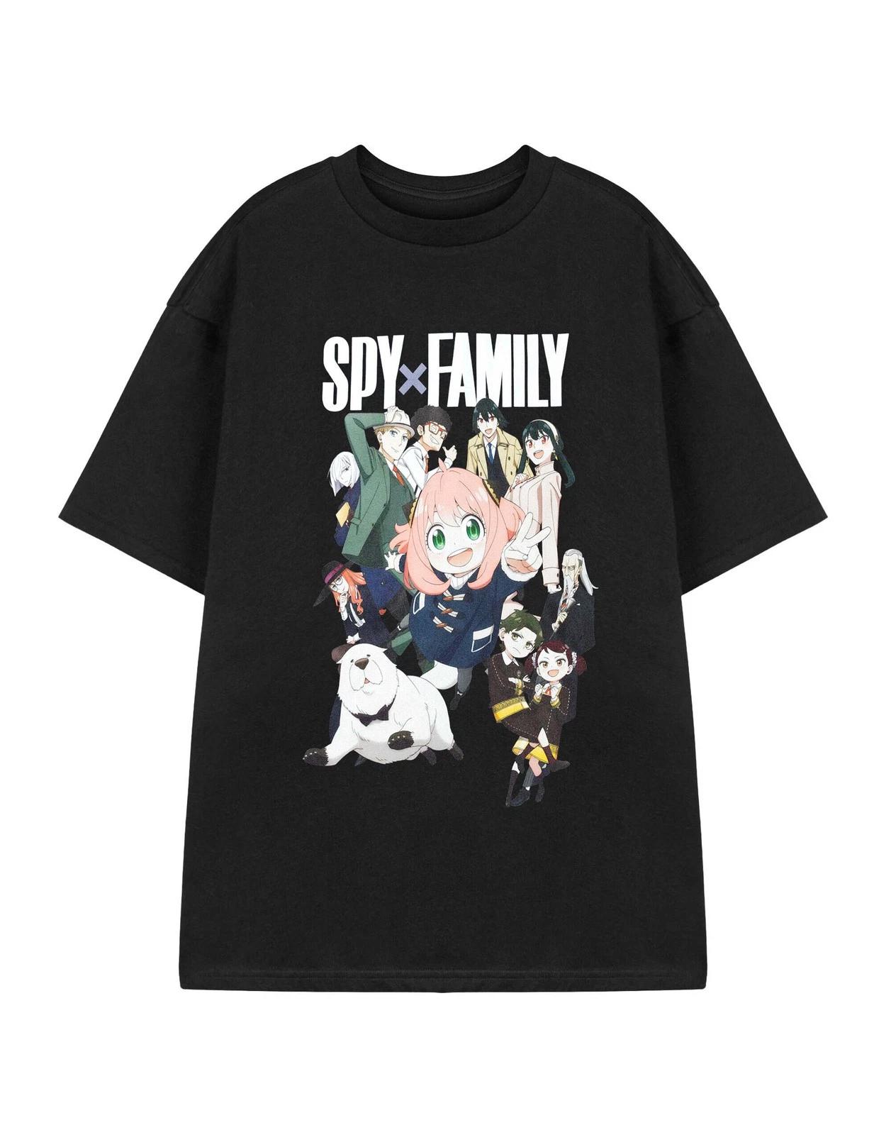 Spy Family Black Peace Short Sleeved 100% Cotton T-shirt Mens Tees Top Unisex S