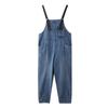 Women's Korean-Style Loose Denim Overalls: Retro Suspender One-Piece Pants for Spring