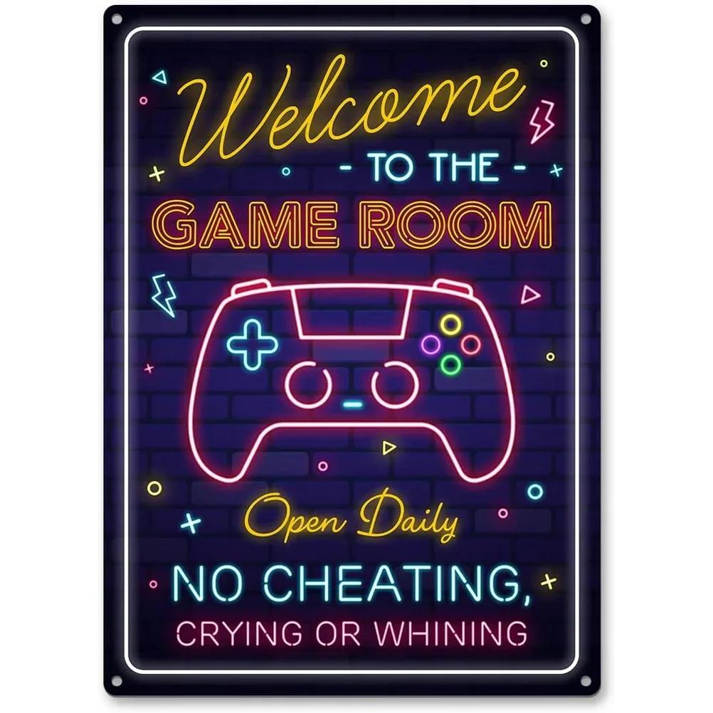 Eat Sleep Game Repeat Metal Tin Signs Posters Plate Wall Decor for Garage Game Room Bars Man Cave Cafe Clubs Retro Poster Plaque