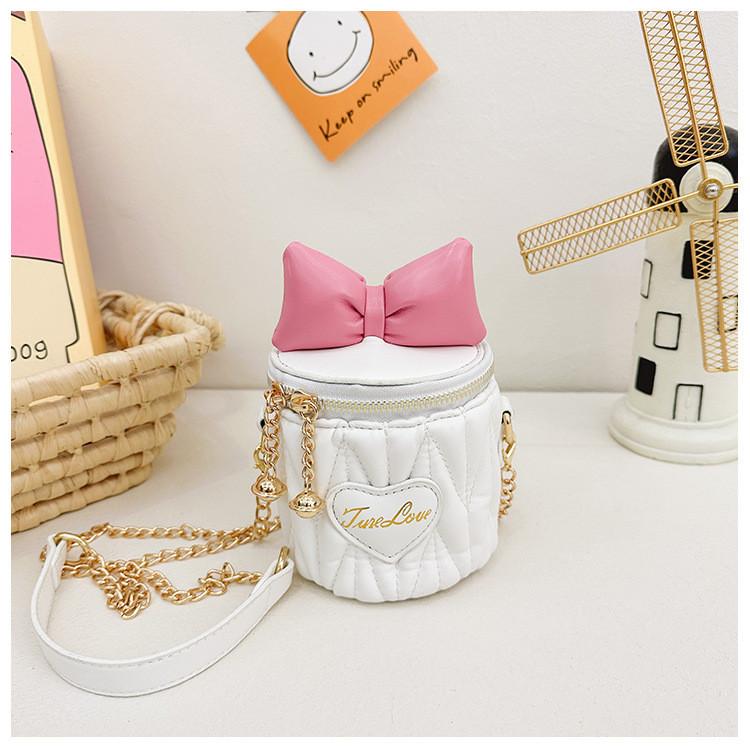 Children's Purse With Bow Detail Rhombus Chain Strap Mini Bag For Girls Summer New Stylish Shoulder Bag