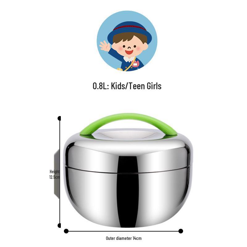 

Double-Layer Insulated Stainless Steel Bento Lunch Box for Adults and Students