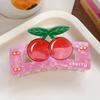 Cute Fruit Acetate Claw Clip Sweet Ponytail Shark Clip Lovely Strawberry Shark Clip  Girls