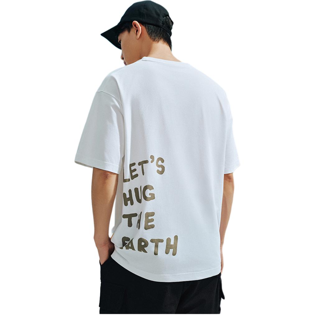 Anta X Seal Look Collaboration Life Series Simple Versatile Loose Letter Animal Print Round Neck Breathable Short Sleeve T-Shirt 172528130-1