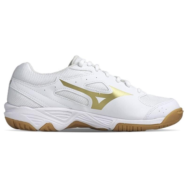 Mizuno Cyclone Speed 1 CN Protišmykové, Odolné proti oderu, Priedušné Nízke Tréningové Topánky Unisex Bielo-Zlaté Tenisky V1GA218152