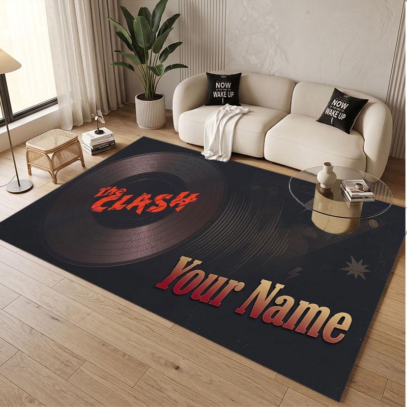 Custom Rug The Cure Pattern Print Name Text Soft Non‑Slip Floor Carpet for Home Indoor Decoration