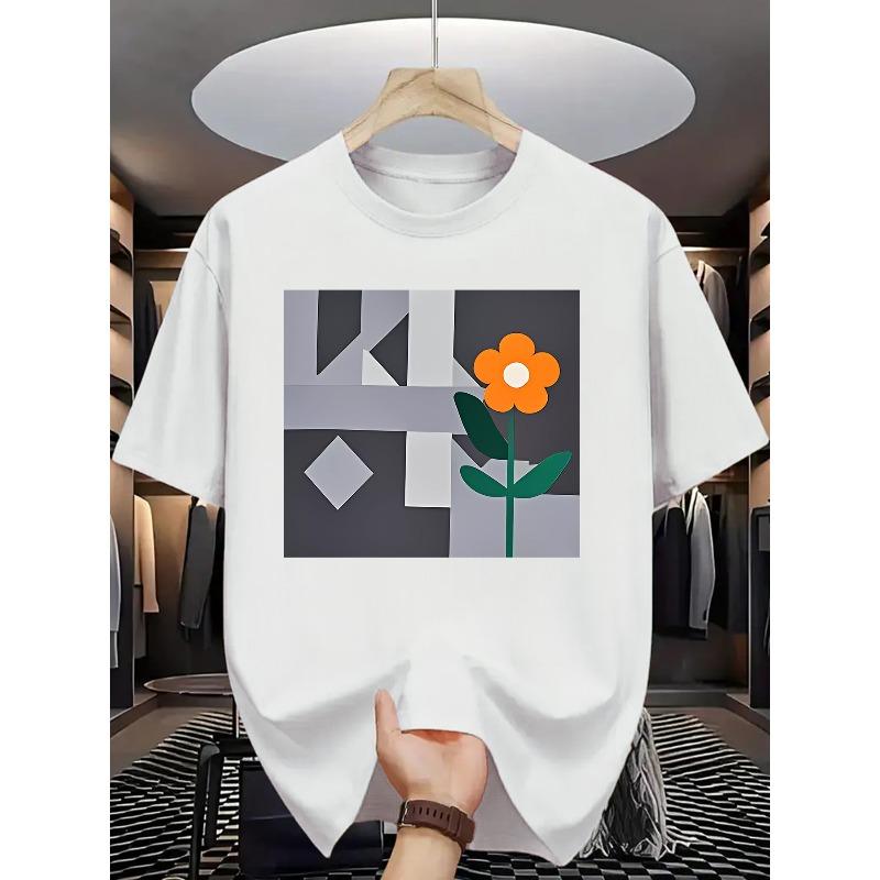 

Европейские размеры 1 шт. Мужская летняя повседневная футболка с коротким рукавом с модным принтом, с круглым вырезом, стандартного кроя, для взрослых S белый