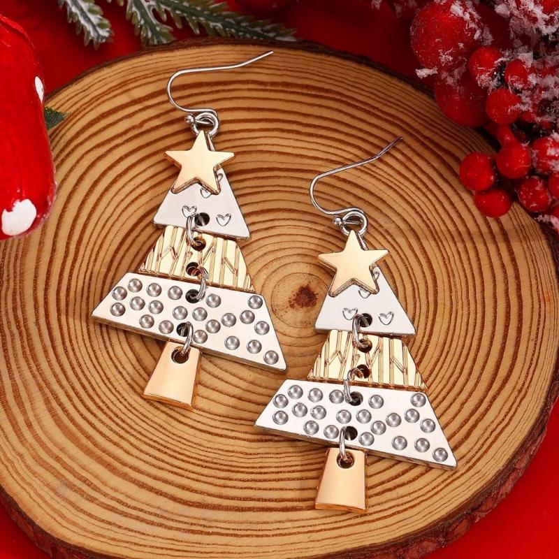 Sophisticated Christmas Pattern Earrings Sturdy Alloy Construction with Elegant Designs Accessory for Sensitive Ears