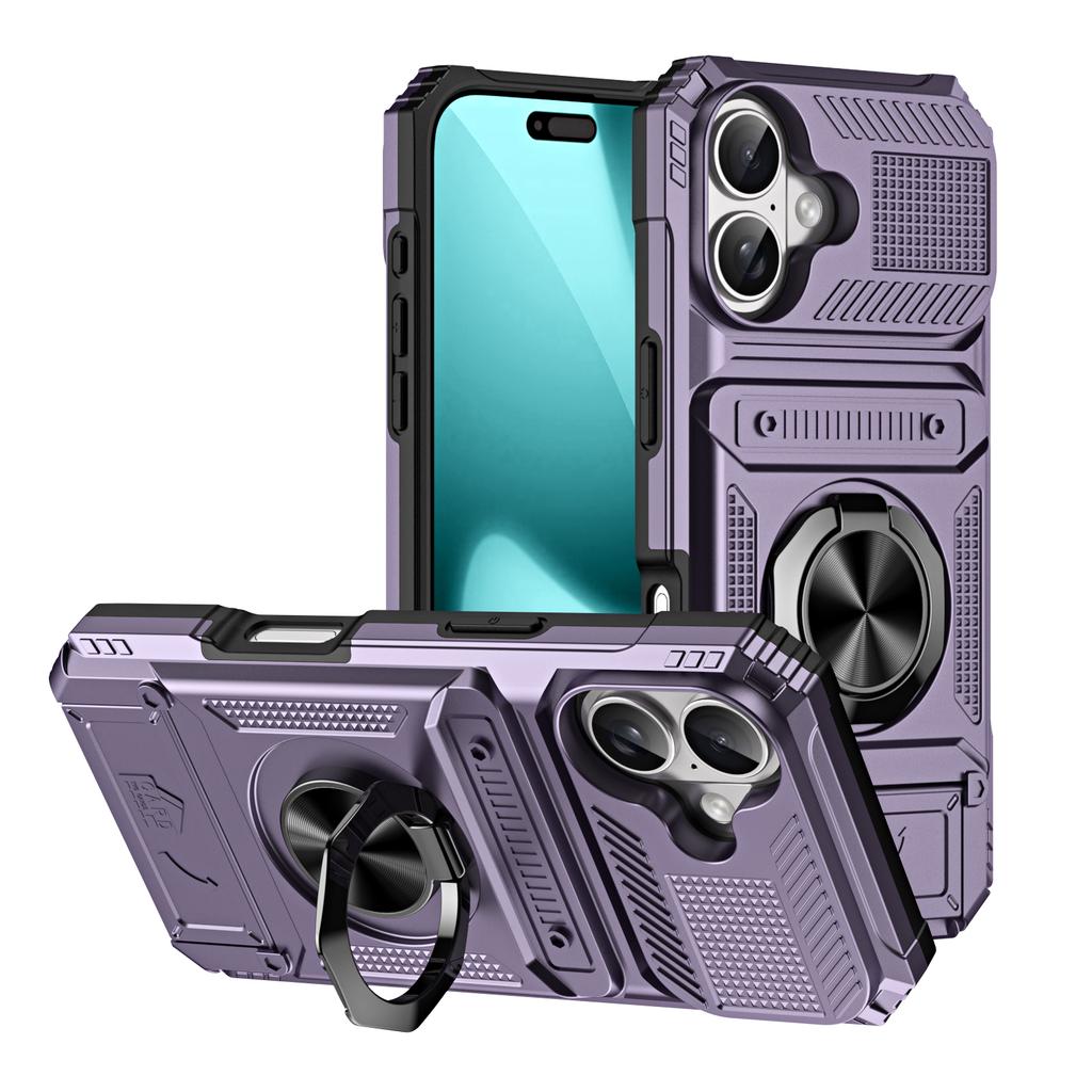 Fit iPhone 17 Phone Card Case,Tough Kickstand Shockproof Wallet Case with Card Holder for iPhone 17 6.3 Inch Phone Cover