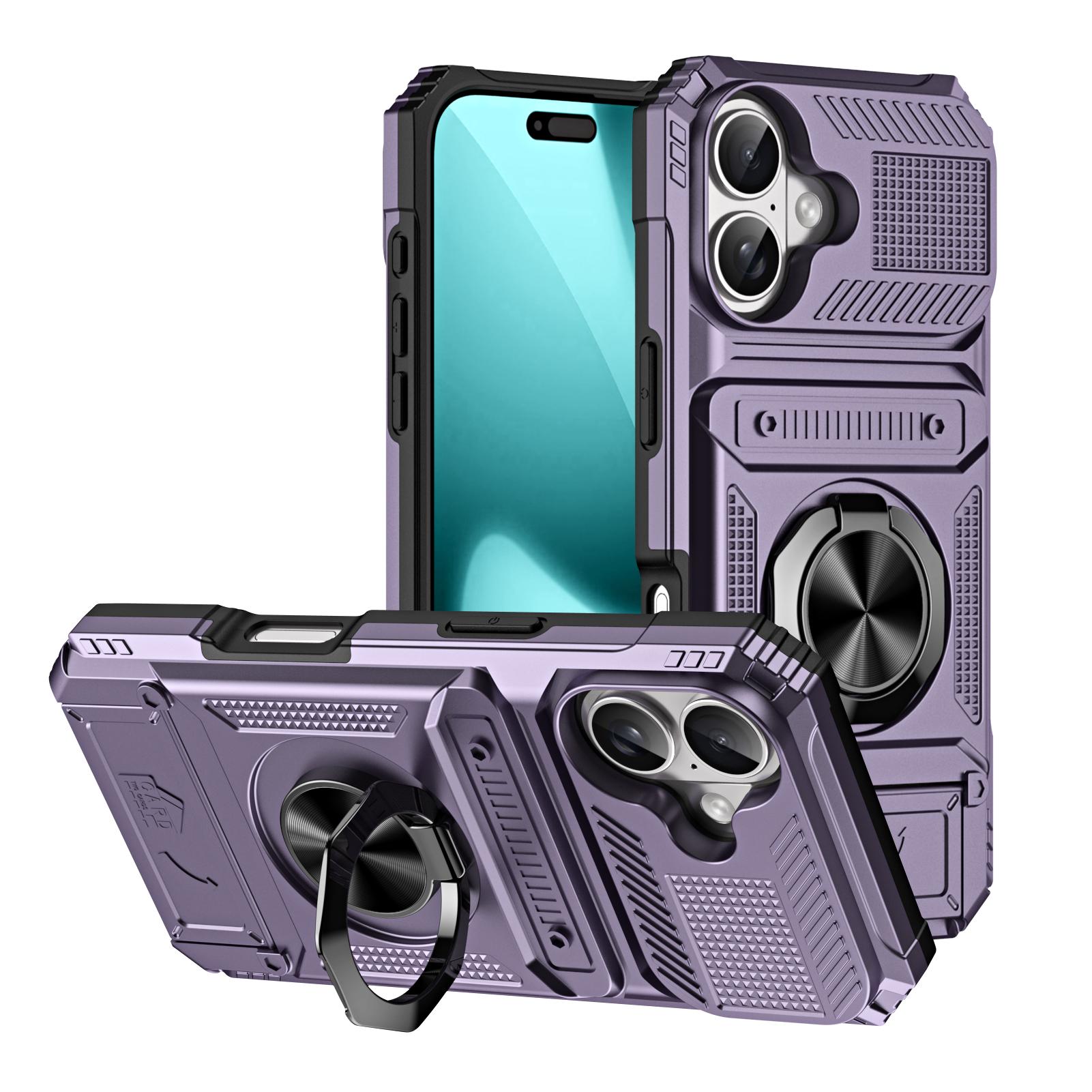 

Fit iPhone 17 Phone Card Case,Tough Kickstand Shockproof Wallet Case with Card Holder for iPhone 17 6.3 Inch Phone Cover PC TPU&iPhone17