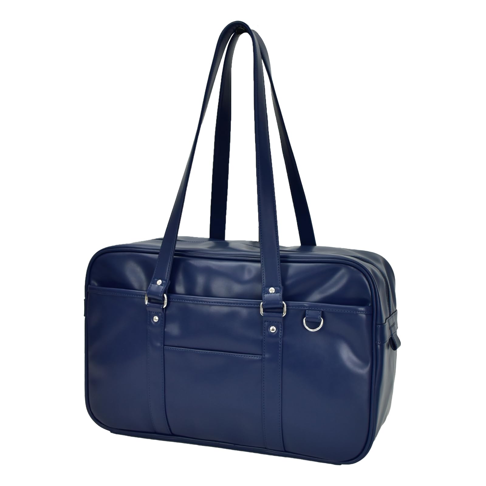 

School Large Synthetic For For High School JK Boston Shoulder With Studs on the Navy [Aventura] Bag, Capacity, Leather, Girls, Girls, Students, Bag,