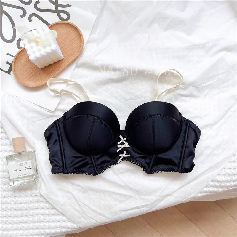 Pure Desire Girl Red Underwear Small Chest Push Up To Show Big Sexy Side Breasts Bra Set