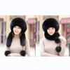 Autumn Winter New Women Faux Fox Fur Outdoor  Keep Warm Protect Ears Tail Russian Snow Hat Caps