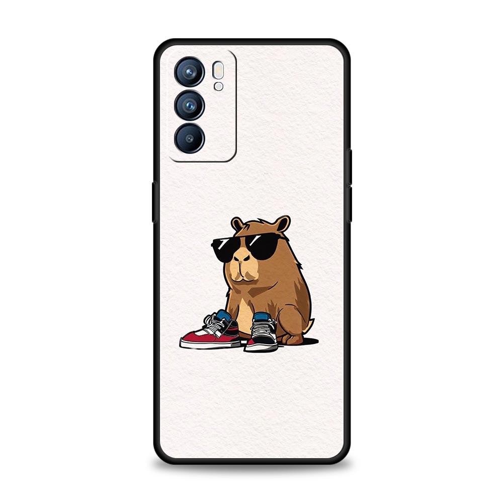 Kreskówka kapibara etui na telefon do Oppo znajdź X6 Pro X5 A54 A53 A52 A9 A15 A95 A17 A16 A76 A74 A57 A31 A3s Reno8 Reno6 Pro 5G okładka