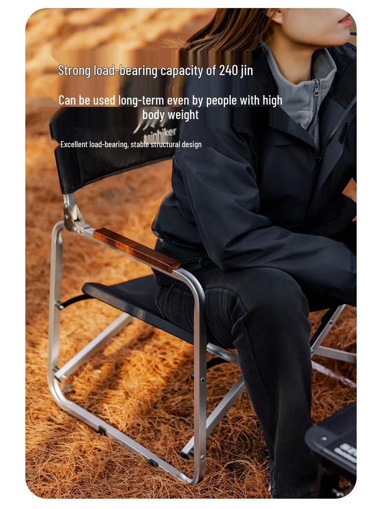 Mountain Guest Director Chair: Portable Audiovisual Car Show Folding Chair with Backrest for Outdoor Camping, RV, Leisure, and Fishing