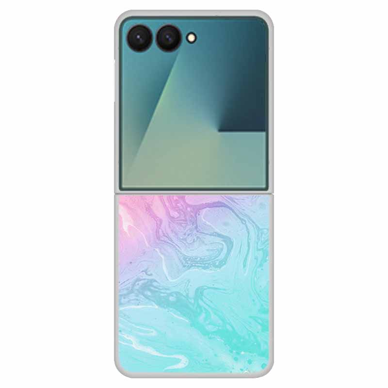 Funda For SAMSUNG Z Flip 7 Cases Marble Clear Hard PC Phone Back Cover for Galaxy Z Flip7 5G Back Cover ZFlip7 Transparent Shell