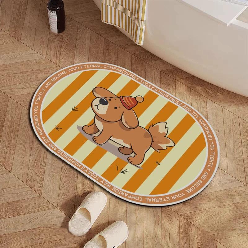 

Овальный коврик для ванной, подушка из диатомовой грязи, впитывающий коврик для ног для туалета, нескользящий коврик 40X60cm 15.7X23.6in