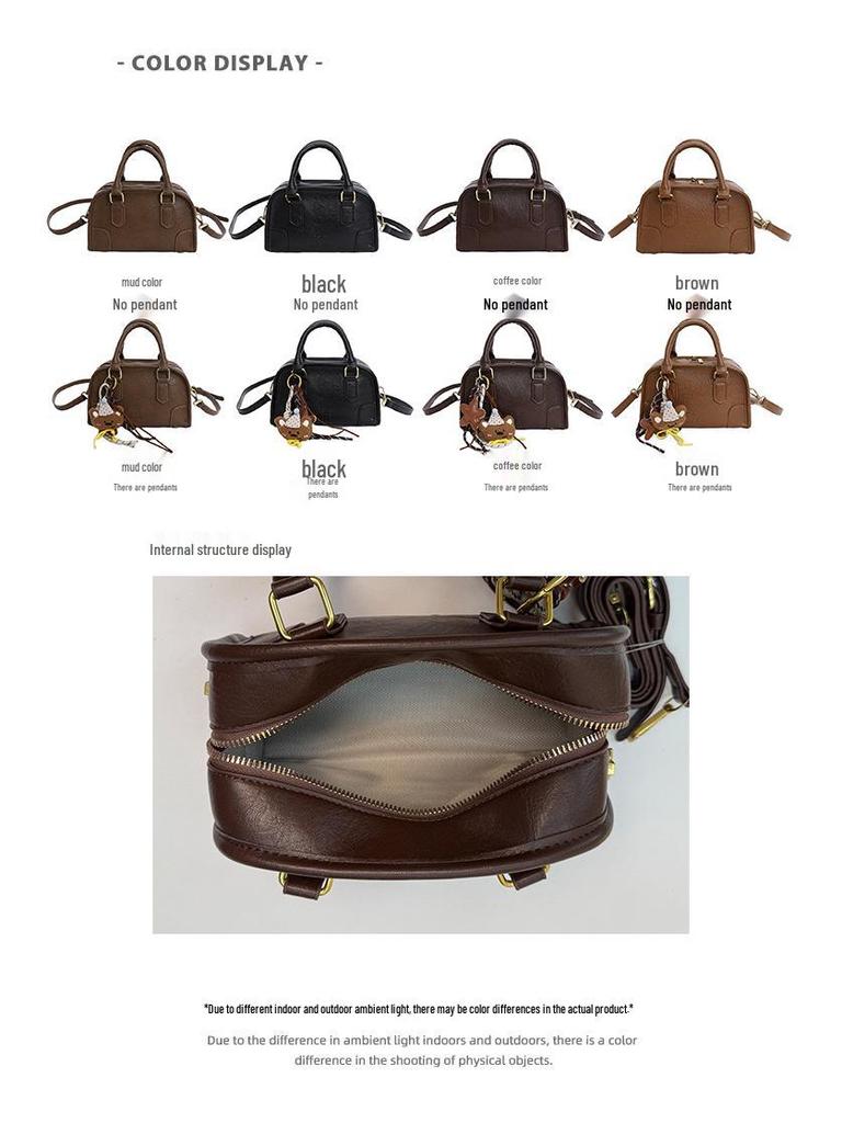 Women's Retro Fashion Crossbody Bowling Bag - Winter 2025 Trendy Niche Shoulder Bag