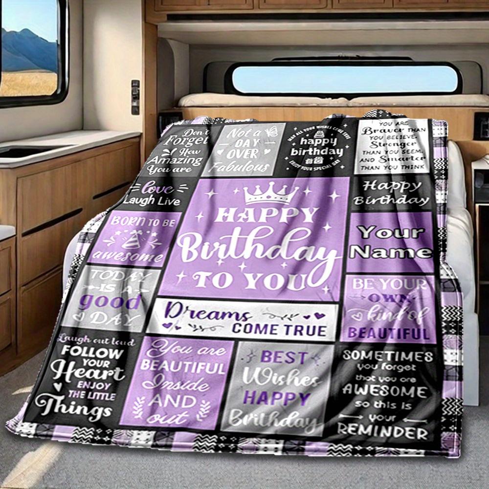 Happy Birthday To You Blanket Personalized Name Soft Comfortable Stylish Blanket Car Blanket Perfect For Travel Camping Outdoor Home Suitable For All