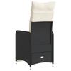 Adjustable Garden Armchair with Cushions Black Poly Rattan