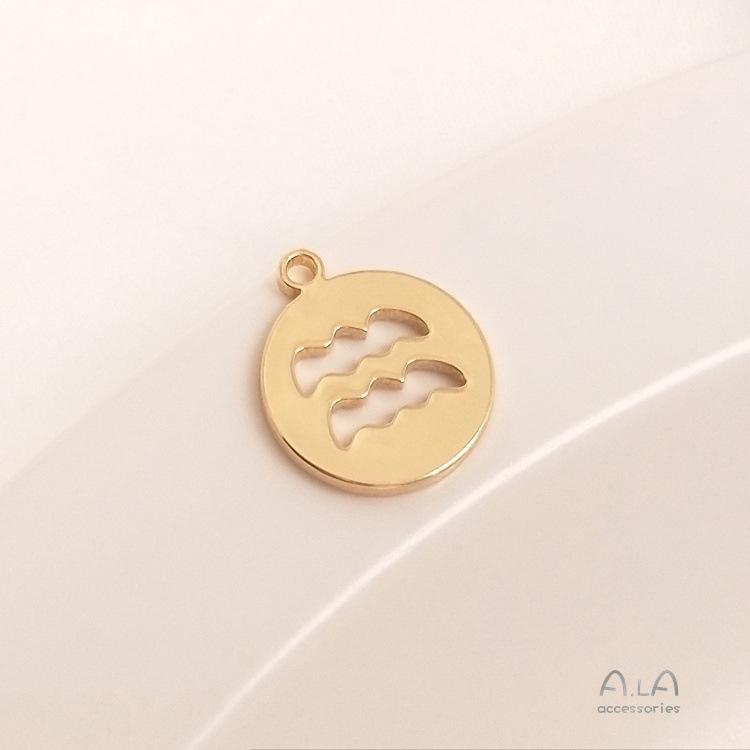 14K Gold-Filled Konstellations-Ausschnitt Runder Anhänger für DIY Schmuck