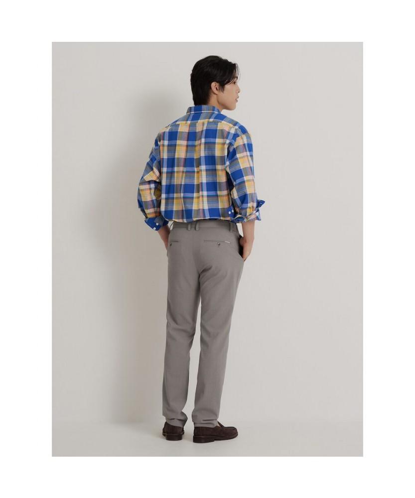 Binpolmen Wool Blend Seersucker Slim Pants Beige
