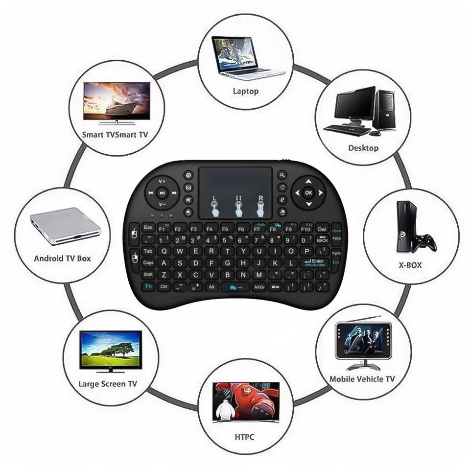 מקלדת מיני אלחוטית 2.4GHz שלט רחוק Air Mouse משטח מגע למחשב Smart TV Box