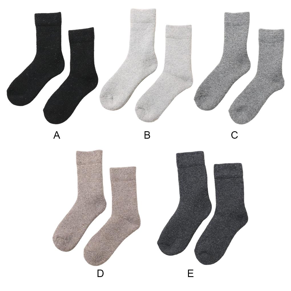 1 Pair Winter Socks Cold Weather Solid Color Thermal Hosiery Foot Warmer Breathable Comfortable Clothing Dressing Footwear