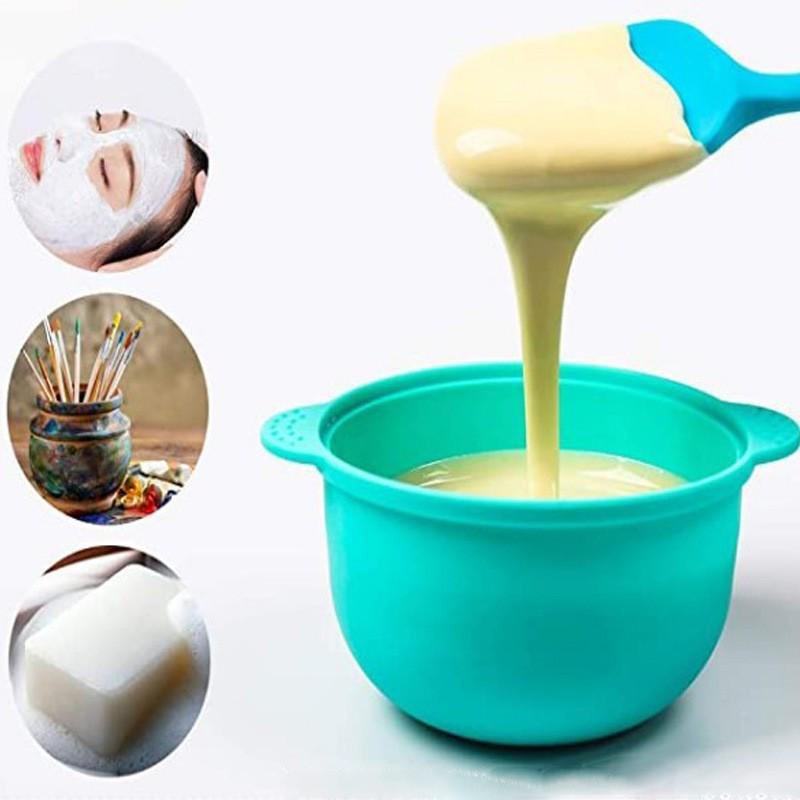 Silicone Folding Mask Bowl - Multi-functional Non-stick Wax Bean Bowl for Hair Removal