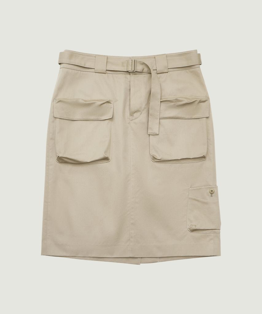 GROVE Betty Cargo Midi Skirt (Beige)