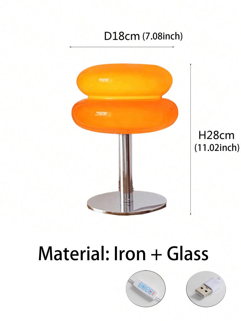 Vintage Table Lamp for Bedroom Mid Century Dimmable Night Light Aesthetic Egg Tart Desk Lamp Ambient Lighting for Living Room