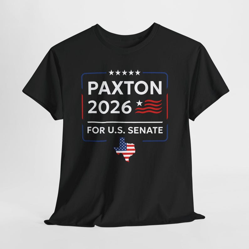 Ken Paxton 2026 For U.S. Senate T-Shirt | Campaign Logo, Patriotic Stars & Stripes 3XL