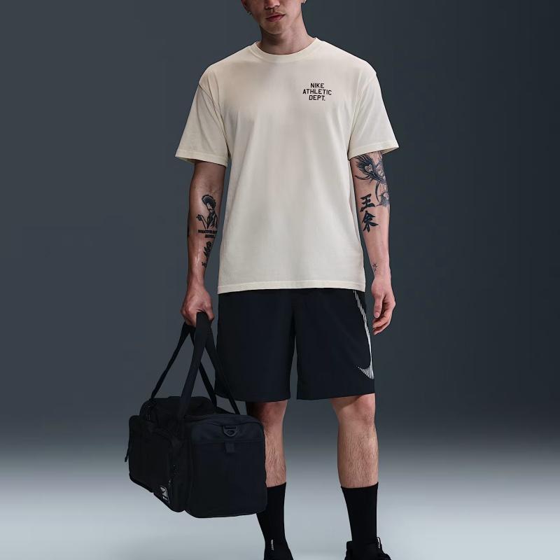 

Nike Short Sleeve T-Shirt Comfortable Versatile Simple Fashion Men Tops Light-Ivory HJ3694-110 XL