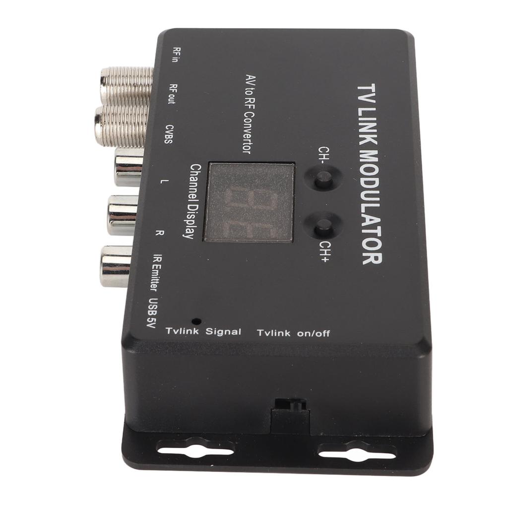 TV Link Modulator Adjustable Support PAL NTSC AV To RF Converter with USB Charge Cable for A V Source Set Top Boxes