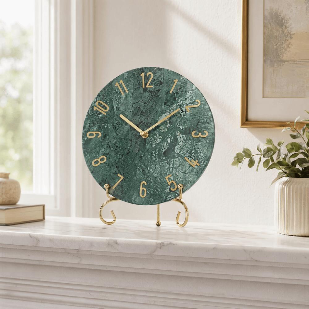 7.87x5.31in Marble Clock Display Bracket Iron Nordic Style Decor Stand  Shelf Decoration