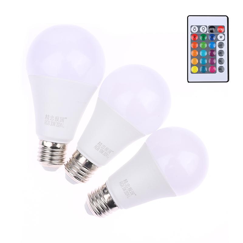 Spotlight Bulb E27 220V Rgb Led Light Bulb 5/7/10/15/20/30W Ir Remote Control Changeable Colorful Dimmable Rgbw Led Lamp