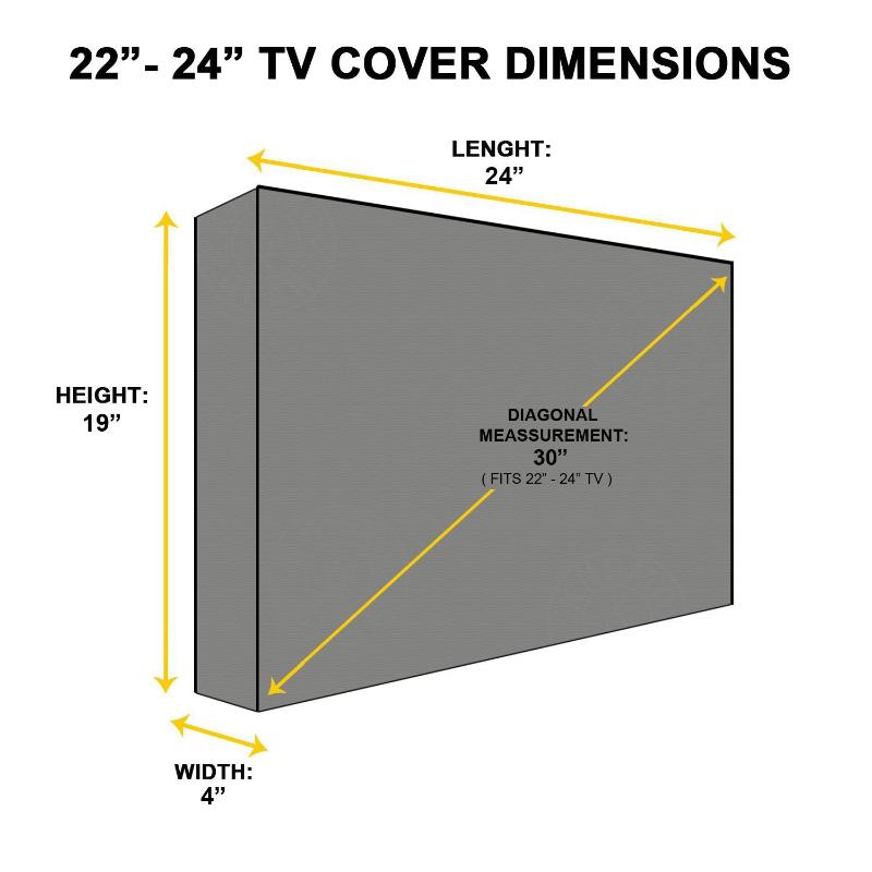 Outdoor Tv Screen Dust Cover Black Lcd Television Set Water Dust Resistant Protect Bag 24" 32" 42" 48" 52" 58"