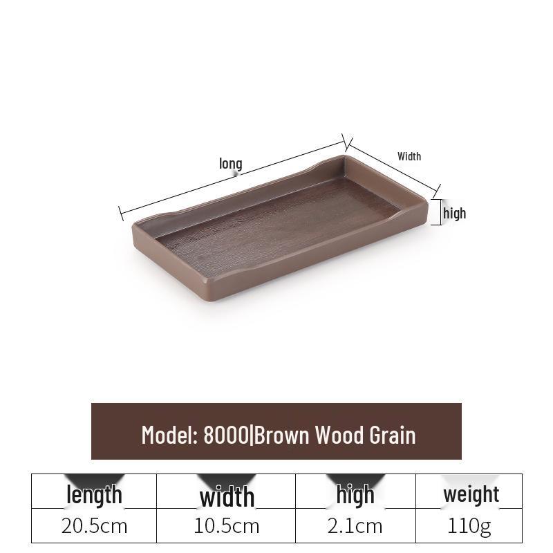 Plateau rectangulaire en plastique noir nordique pour chambre d'hôtel, tasses à thé et à eau, articles de toilette et vaisselle de restauration