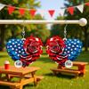 American Flag Textured Acrylic Earrings - Independence Day Retro Charm Gift for Women