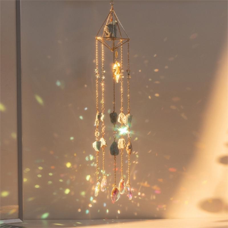 Suncatchers Prismes Pendants Handmade Crystal Windchime Suncatchers Window Hanging Decorations for Window Bedroom