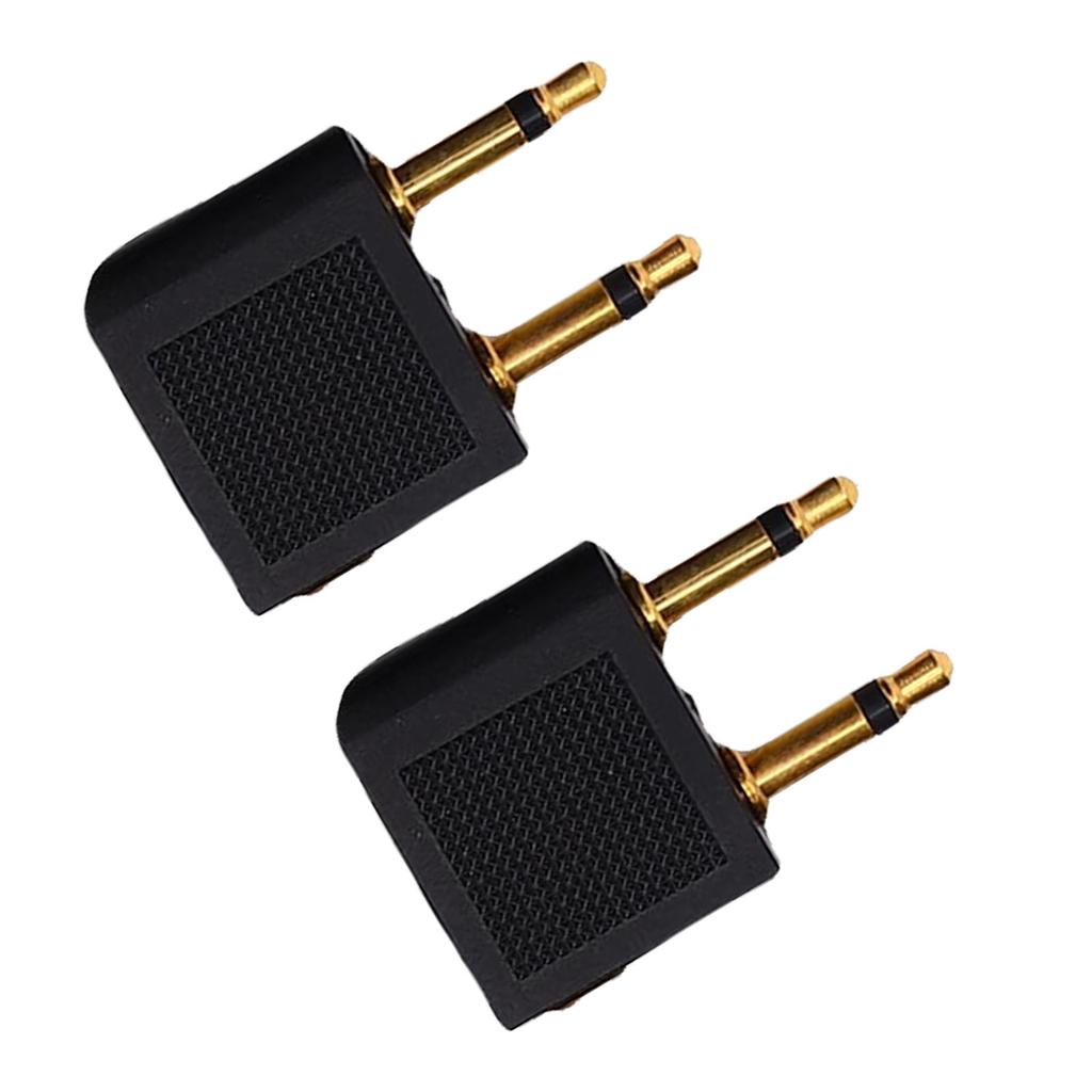 Airplane Headphone Adapter Double 3.5mm Male to 3.5mm Female Air Plane Flight Connector for Travel