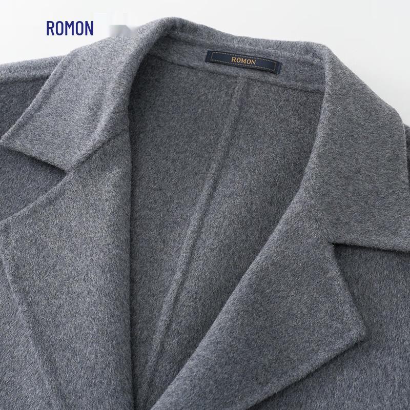 Luomeng Men's Extra Long Double-Faced Wool Blend Winter Trench Coat